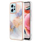 For Xiaomi Redmi Note 12 4G Global Electroplating IMD TPU Phone Case(White Marble) - 1