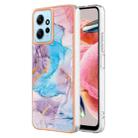 For Xiaomi Redmi Note 12 4G Global Electroplating IMD TPU Phone Case(Blue Marble) - 1