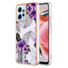 For Xiaomi Redmi Note 12 4G Global Electroplating IMD TPU Phone Case(Purple Flower) - 1