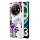 For Xiaomi Redmi A3 Electroplating IMD TPU Phone Case(Purple Flower) - 1