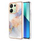 For Xiaomi Redmi Note 13 4G Global Electroplating IMD TPU Phone Case(White Marble) - 1