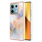 For Xiaomi Redmi Note 13 5G Global Electroplating IMD TPU Phone Case(White Marble) - 1