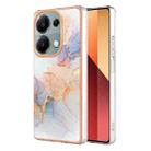 For Xiaomi Poco M6 Pro 4G Electroplating IMD TPU Phone Case(White Marble) - 1