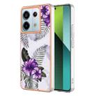 For Xiaomi Redmi Note 13 Pro 5G Global Electroplating IMD TPU Phone Case(Purple Flower) - 1