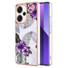 For Xiaomi Redmi Note 13 Pro+ 5G Electroplating IMD TPU Phone Case(Purple Flower) - 1