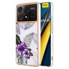 For Xiaomi Redmi K70E Electroplating IMD TPU Phone Case(Purple Flower) - 1
