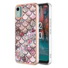 For Nokia C12 Electroplating IMD TPU Phone Case(Pink Scales) - 1