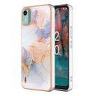 For Nokia C12 Electroplating IMD TPU Phone Case(White Marble) - 1