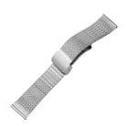 For Apple Watch 8 45mm  Magnetic Buckle Herringbone Mesh Metal Watch Band(Silver) - 1