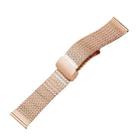For Apple Watch SE 2022 44mm Magnetic Buckle Herringbone Mesh Metal Watch Band(Rose Gold) - 1