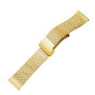 For Apple Watch 6 40mm Magnetic Buckle Herringbone Mesh Metal Watch Band(Gold) - 1