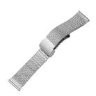 For Apple Watch Series 9 45mm Magnetic Buckle Herringbone Mesh Metal Watch Band(Silver) - 1