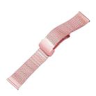 For Apple Watch Series 9 45mm Magnetic Buckle Herringbone Mesh Metal Watch Band(Pink) - 1