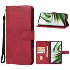 For OnePlus K11 Leather Phone Case(Red) - 1
