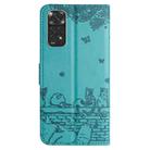 For Xiaomi Redmi Note 11 Global Cat Embossing Pattern Leather Phone Case with Lanyard(Blue) - 3