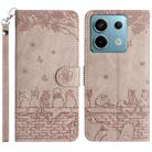 For Xiaomi Redmi Note 13 Pro 5G Cat Embossing Pattern Leather Phone Case with Lanyard(Grey) - 1