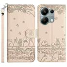 For Xiaomi Redmi Note 13 Pro 4G Cat Embossing Pattern Leather Phone Case with Lanyard(Beige) - 1