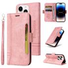 For iPhone 15 Pro BETOPNICE Dual-side Buckle Leather Phone Case(Pink) - 1