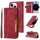 For iPhone 15 Pro BETOPNICE Dual-side Buckle Leather Phone Case(Red) - 1