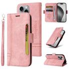 For iPhone 16 Pro Max BETOPNICE Dual-side Buckle Leather Phone Case(Pink) - 1