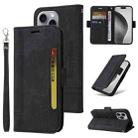 For iPhone 16 Pro Max BETOPNICE Dual-side Buckle Leather Phone Case(Black) - 1