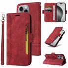 For iPhone 16 Pro Max BETOPNICE Dual-side Buckle Leather Phone Case(Red) - 1