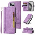 For iPhone 16 Pro Max BETOPNICE Dual-side Buckle Leather Phone Case(Purple) - 1