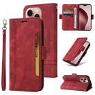 For iPhone 16 Pro BETOPNICE Dual-side Buckle Leather Phone Case(Red) - 1