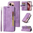 For iPhone 16 Pro BETOPNICE Dual-side Buckle Leather Phone Case(Purple) - 1