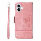 For iPhone 16 Plus BETOPNICE Dual-side Buckle Leather Phone Case(Pink) - 3