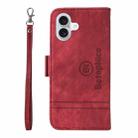 For iPhone 16 Plus BETOPNICE Dual-side Buckle Leather Phone Case(Red) - 3