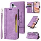 For iPhone 16 Plus BETOPNICE Dual-side Buckle Leather Phone Case(Purple) - 1