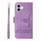 For iPhone 16 Plus BETOPNICE Dual-side Buckle Leather Phone Case(Purple) - 3