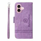 For iPhone 16 BETOPNICE Dual-side Buckle Leather Phone Case(Purple) - 3