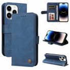 For iPhone 15 Pro Max Skin Feel Life Tree Leather Phone Case(Blue) - 1