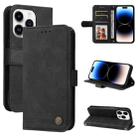 For iPhone 15 Pro Skin Feel Life Tree Leather Phone Case(Black) - 1