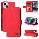 For iPhone 15 Skin Feel Life Tree Leather Phone Case(Red) - 1