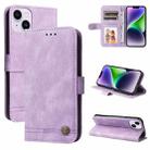 For iPhone 15 Plus Skin Feel Life Tree Leather Phone Case(Purple) - 1
