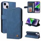 For iPhone 15 Plus Skin Feel Life Tree Leather Phone Case(Blue) - 1