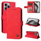 For iPhone 16 Pro Max Skin Feel Life Tree Leather Phone Case(Red) - 1