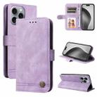 For iPhone 16 Pro Max Skin Feel Life Tree Leather Phone Case(Purple) - 1