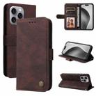 For iPhone 16 Pro Max Skin Feel Life Tree Leather Phone Case(Brown) - 1