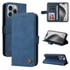 For iPhone 16 Pro Max Skin Feel Life Tree Leather Phone Case(Blue) - 1