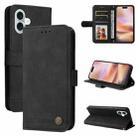 For iPhone 16 Plus Skin Feel Life Tree Leather Phone Case(Black) - 1