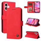 For iPhone 16 Skin Feel Life Tree Leather Phone Case(Red) - 1