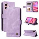 For iPhone 16 Skin Feel Life Tree Leather Phone Case(Purple) - 1