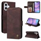 For iPhone 17 Skin Feel Life Tree Leather Phone Case(Brown) - 1