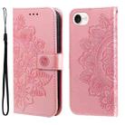 For iPhone SE 20224 7-petal Flowers Embossing Leather Phone Case(Rose Gold) - 1