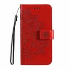 For iPhone 16 Plus 7-petal Flowers Embossing Leather Phone Case(Red) - 2