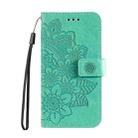For iPhone 16 7-petal Flowers Embossing Leather Phone Case(Green) - 2